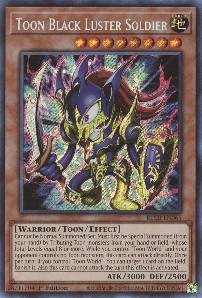 Toon Black Luster Soldier [BLCR-EN065] Secret Rare | The Time Vault CA