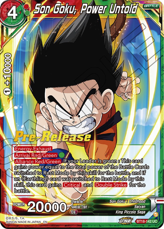 Son Goku, Power Untold (BT18-142) [Dawn of the Z-Legends Prerelease Promos] | The Time Vault CA