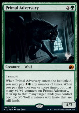 Primal Adversary (Promo Pack) [Innistrad: Midnight Hunt Promos] | The Time Vault CA