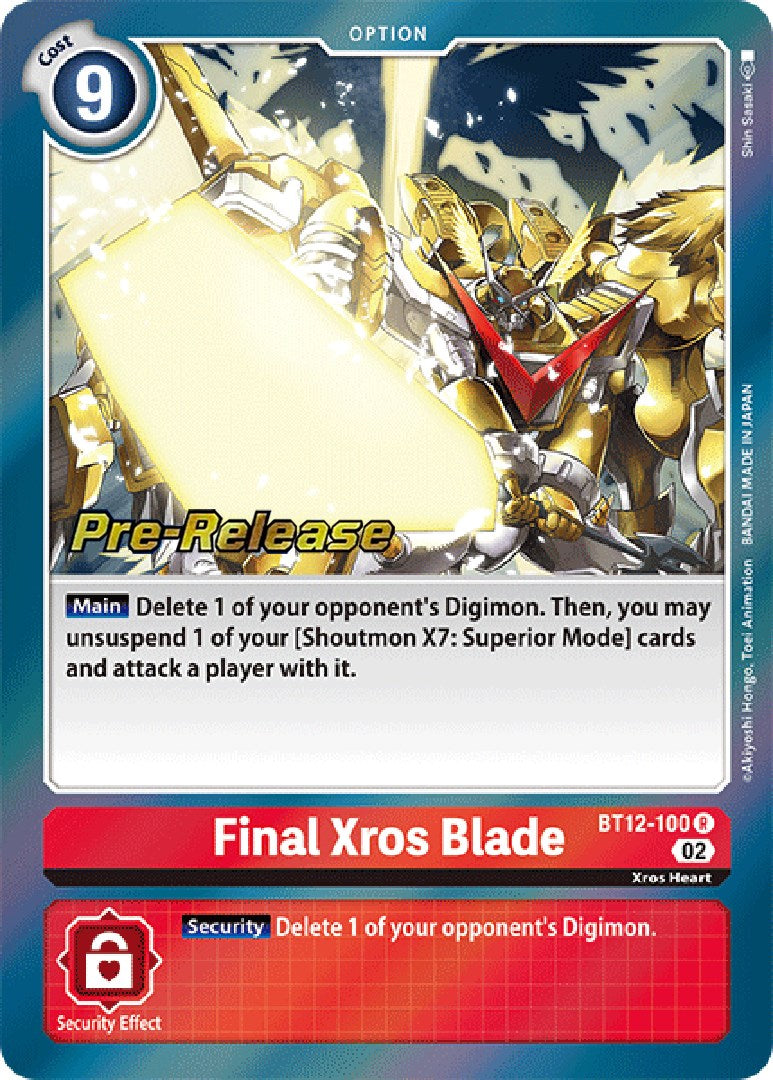 Final Xros Blade [BT12-100] [Across Time Pre-Release Cards] | The Time Vault CA