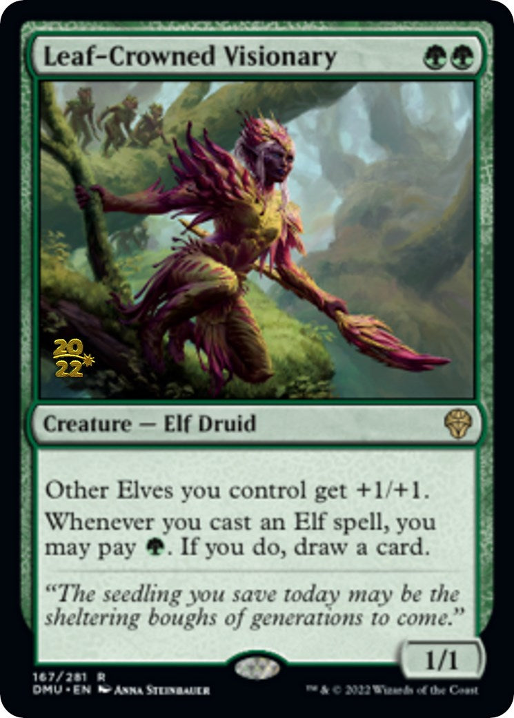 Leaf-Crowned Visionary [Dominaria United Prerelease Promos] | The Time Vault CA