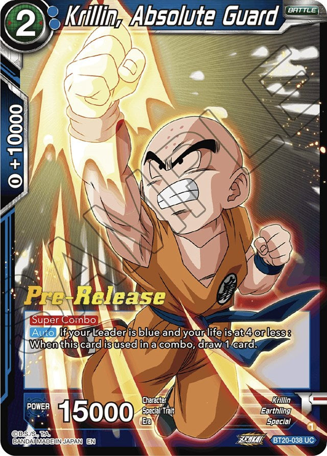 Krillin, Absolute Guard (BT20-038) [Power Absorbed Prerelease Promos] | The Time Vault CA