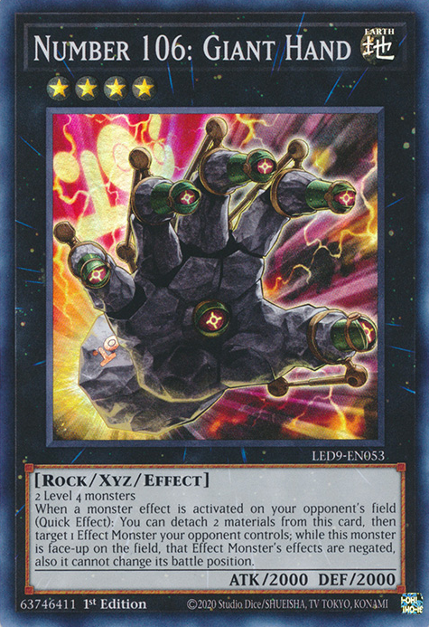 Number 106: Giant Hand [LED9-EN053] Super Rare | The Time Vault CA