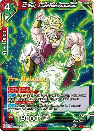 SS Broly, Annihilation Personified (BT15-144) [Saiyan Showdown Prerelease Promos] | The Time Vault CA