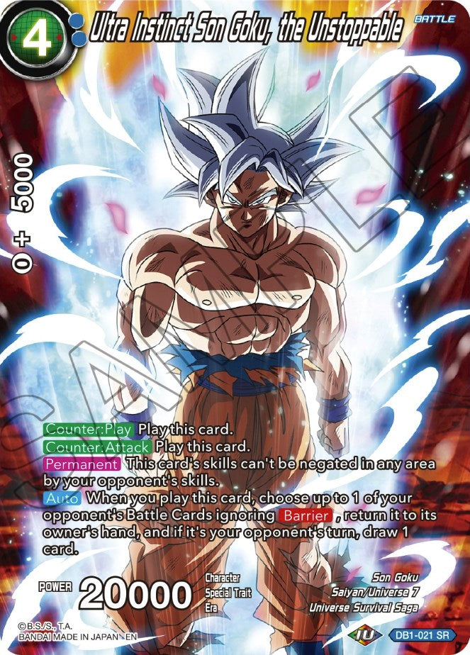 Ultra Instinct Son Goku, the Unstoppable (DB1-021) [Theme Selection: History of Son Goku] | The Time Vault CA