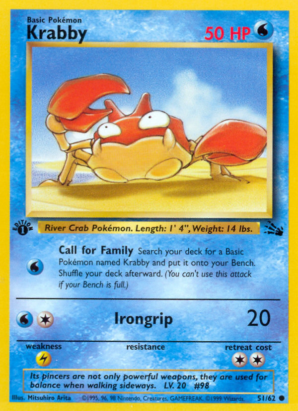 Krabby (51/62) [Fossil 1st Edition] | The Time Vault CA