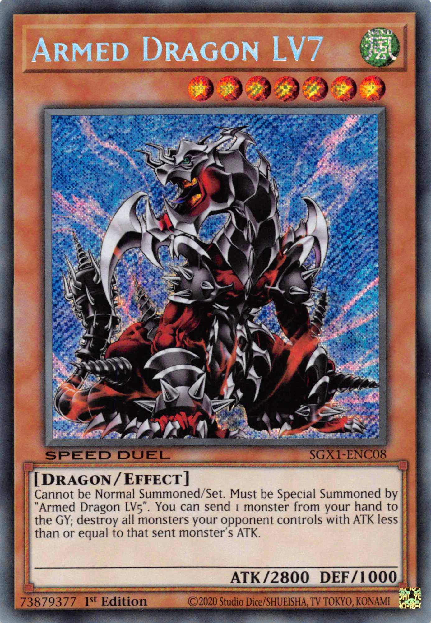 Armed Dragon LV7 [SGX1-ENC08] Secret Rare | The Time Vault CA