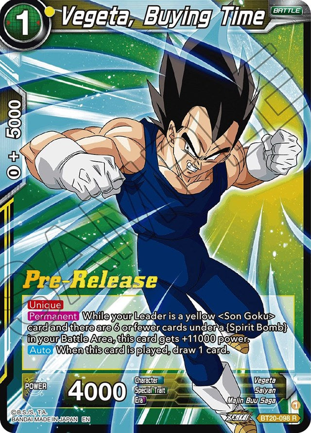 Vegeta, Buying Time (BT20-098) [Power Absorbed Prerelease Promos] | The Time Vault CA