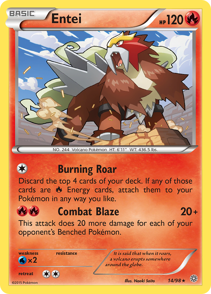 Entei (14/98) [XY: Ancient Origins] | The Time Vault CA