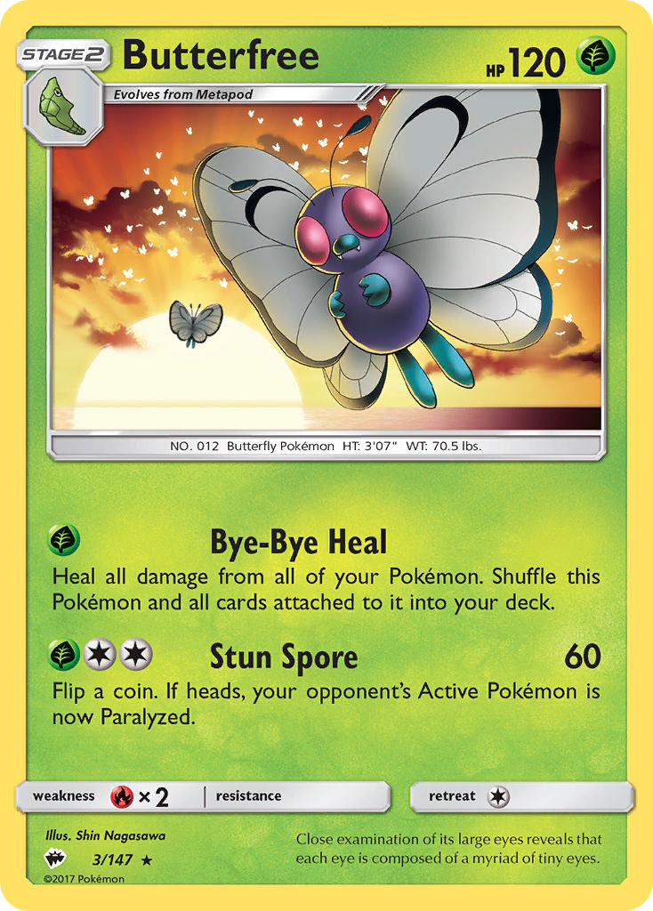 Butterfree (3/147) [Sun & Moon: Burning Shadows] | The Time Vault CA