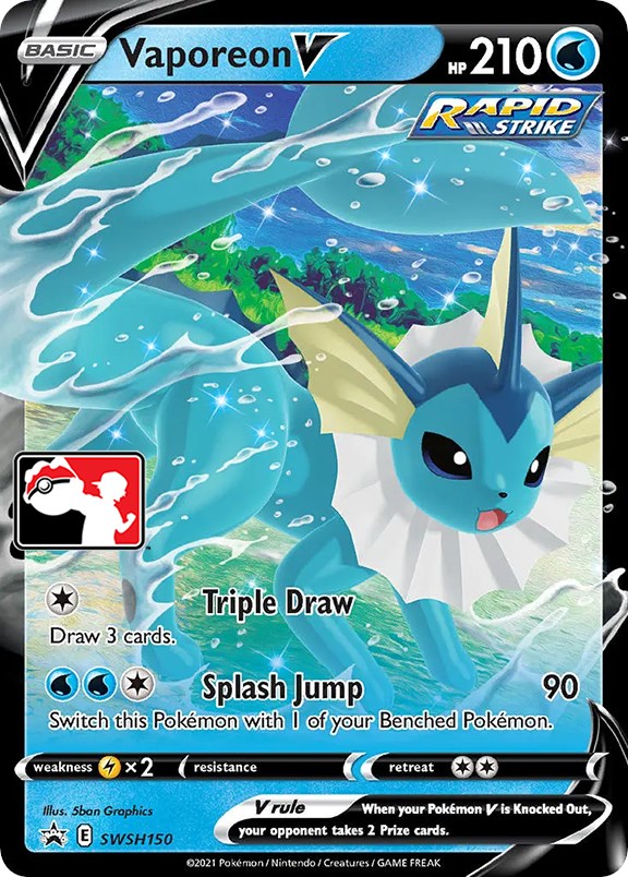 Vaporeon V (SWSH150) [Prize Pack Series One] | The Time Vault CA