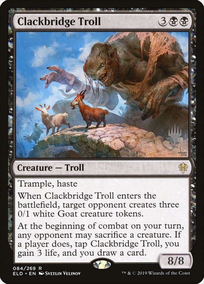 Clackbridge Troll (Promo Pack) [Throne of Eldraine Promos] | The Time Vault CA