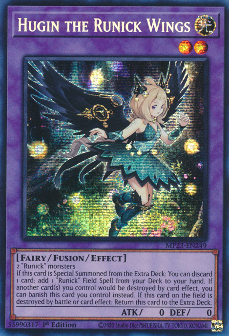 Hugin the Runick Wings [MP23-EN249] Prismatic Secret Rare | The Time Vault CA