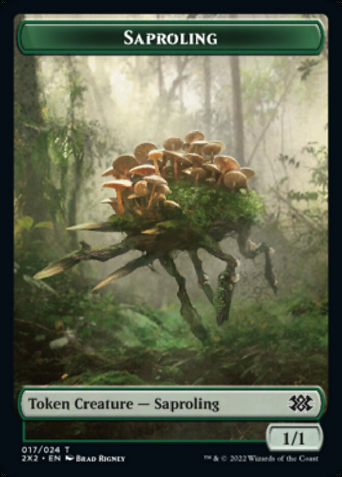 Saproling // Phyrexian Golem Double-sided Token [Double Masters 2022 Tokens] | The Time Vault CA