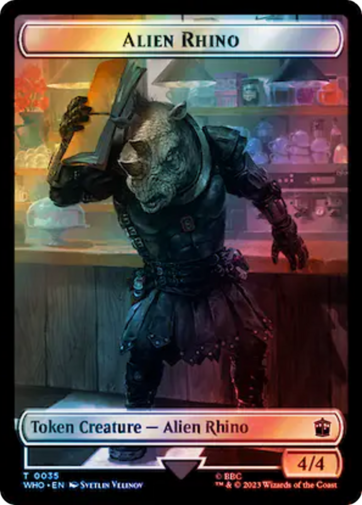 Alien Rhino // Treasure (0060) Double-Sided Token (Surge Foil) [Doctor Who Tokens] | The Time Vault CA