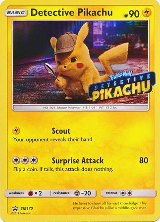 Detective Pikachu (SM170) (Detective Pikachu Stamped) [Sun & Moon: Black Star Promos] | The Time Vault CA