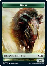 Beast // Saproling Double-sided Token [Core Set 2021 Tokens] | The Time Vault CA