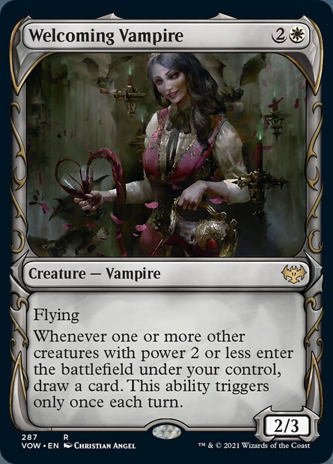 Welcoming Vampire (Showcase Fang Frame) [Innistrad: Crimson Vow] | The Time Vault CA