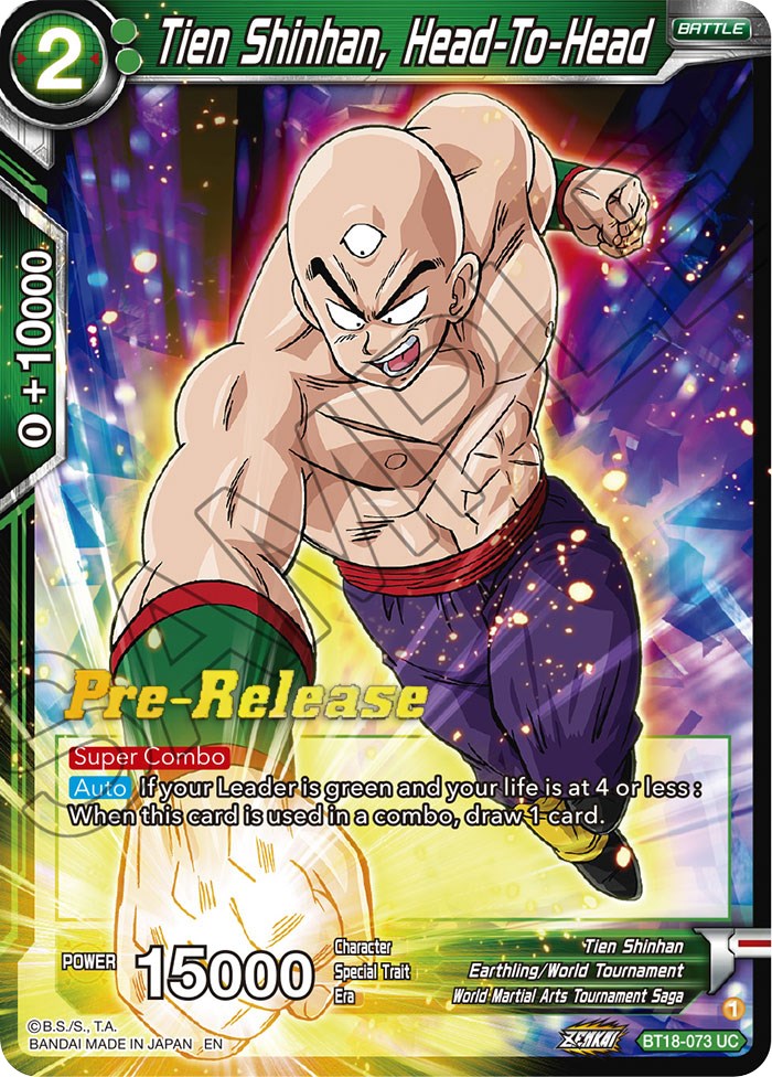 Tien Shinhan, Head-To-Head (BT18-073) [Dawn of the Z-Legends Prerelease Promos] | The Time Vault CA