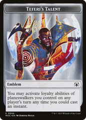First Mate Ragavan // Teferi's Talent Emblem Double-Sided Token [March of the Machine Commander Tokens] | The Time Vault CA