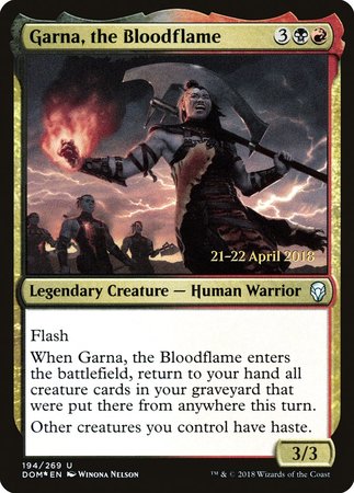 Garna, the Bloodflame [Dominaria Promos] | The Time Vault CA
