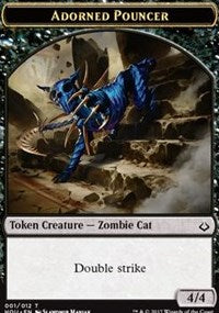 Adorned Pouncer // Warrior Double-sided Token [Hour of Devastation Tokens] | The Time Vault CA