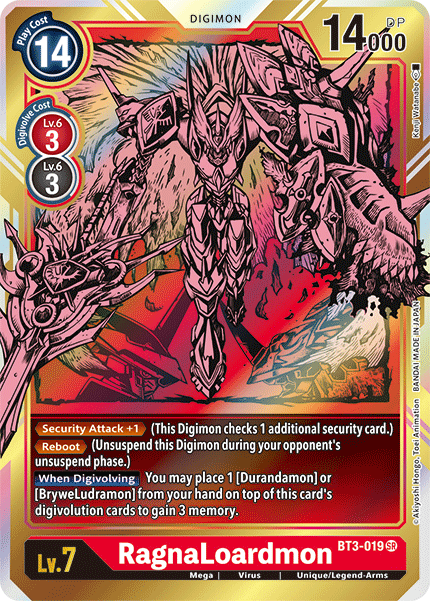 RagnaLoardmon [BT3-019] (Alternate Art) [Release Special Booster Ver.1.5] | The Time Vault CA