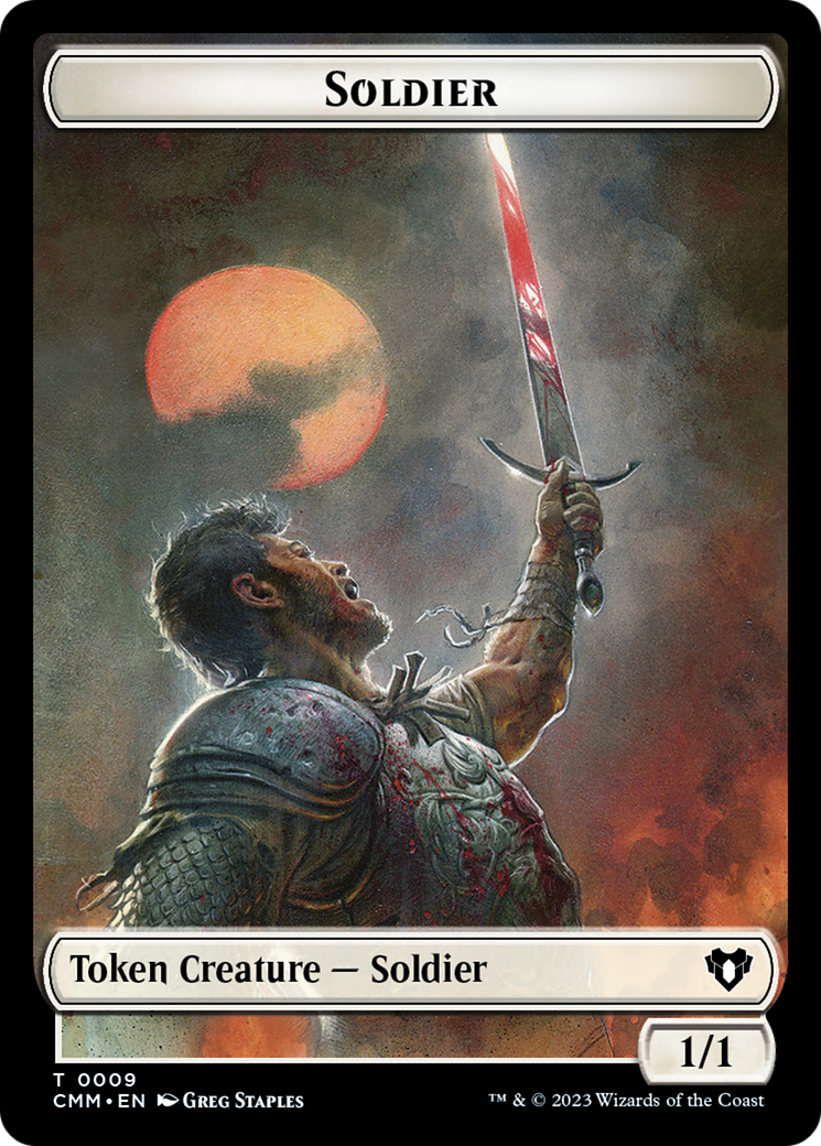 Soldier (0009) // Daretti, Scrap Savant Emblem Double-Sided Token [Commander Masters Tokens] | The Time Vault CA