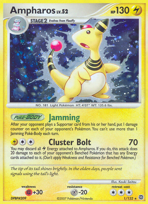 Ampharos (1/132) (Theme Deck Exclusive) [Diamond & Pearl: Secret Wonders] | The Time Vault CA