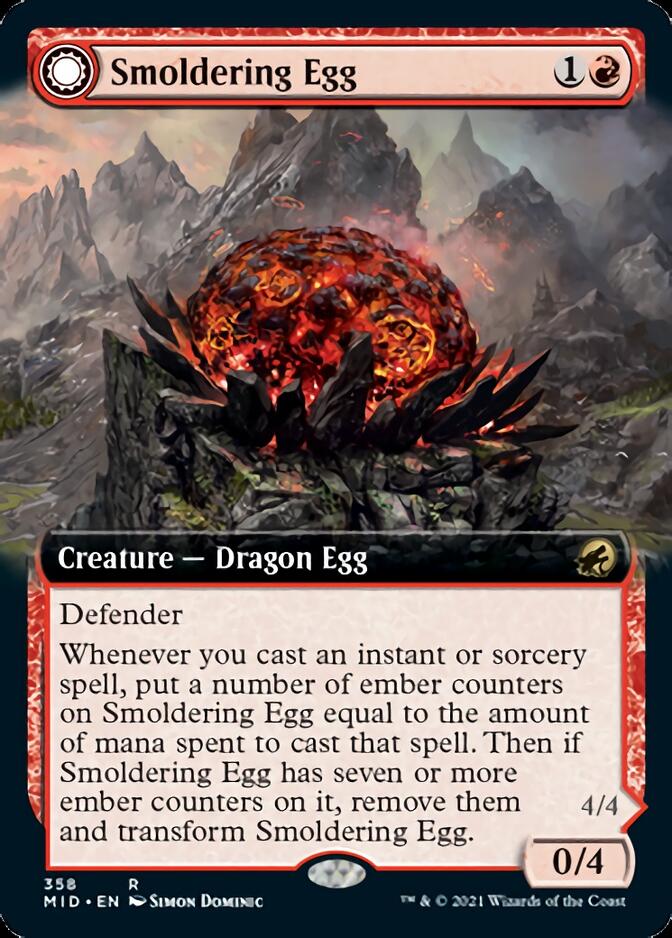 Smoldering Egg // Ashmouth Dragon (Extended) [Innistrad: Midnight Hunt] | The Time Vault CA