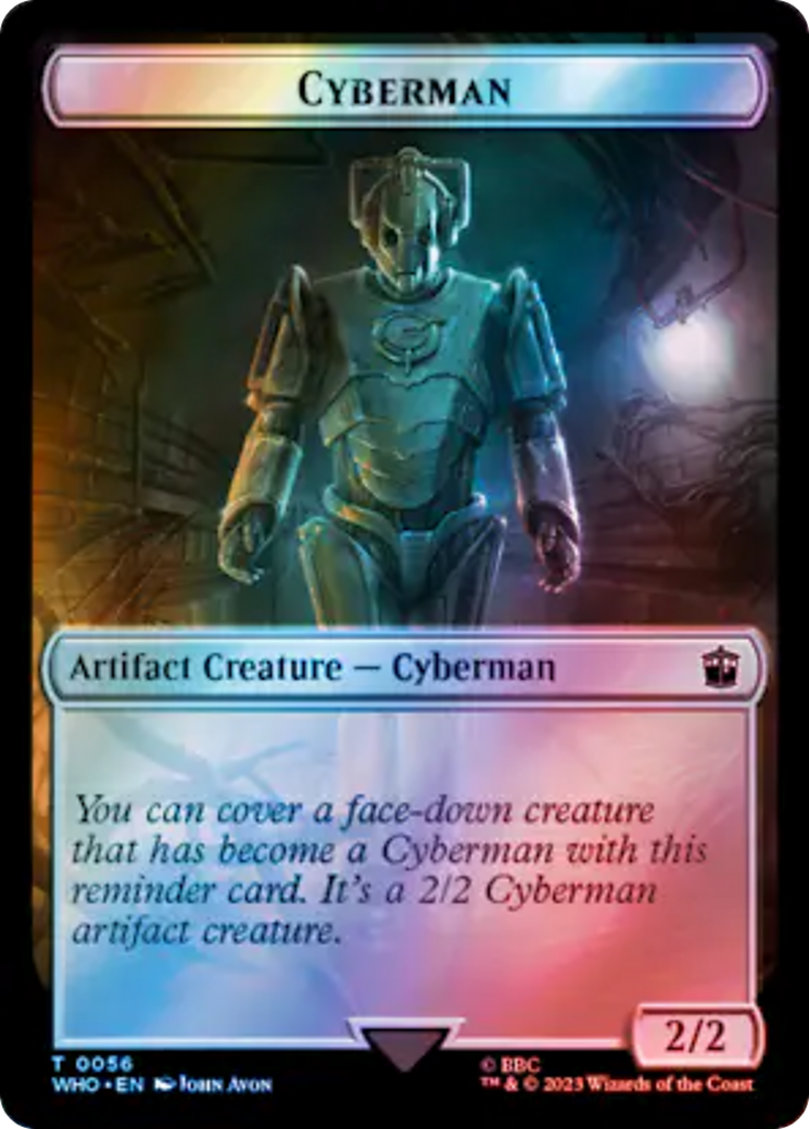 Fish // Cyberman Double-Sided Token (Surge Foil) [Doctor Who Tokens] | The Time Vault CA