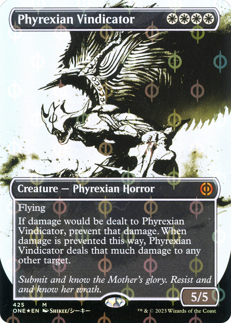 Phyrexian Vindicator (Borderless Ichor Step-and-Compleat Foil) [Phyrexia: All Will Be One] | The Time Vault CA