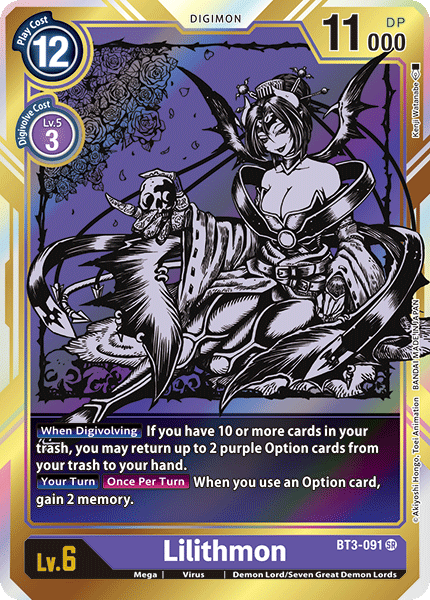 Lilithmon [BT3-091] (Alternate Art) [Release Special Booster Ver.1.0] | The Time Vault CA