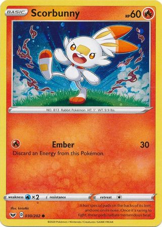 Scorbunny (030/202) (Cosmos Holo) [Sword & Shield: Base Set] | The Time Vault CA