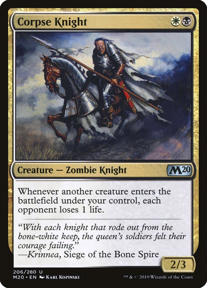 Corpse Knight (2/3 Misprint) [Core Set 2020] | The Time Vault CA