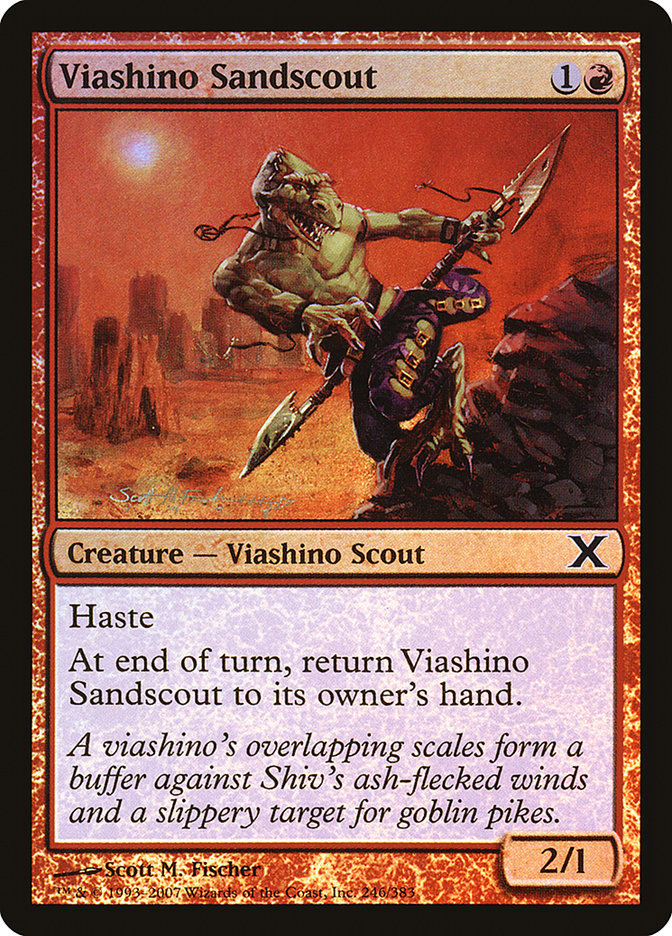 Viashino Sandscout (Premium Foil) [Tenth Edition] | The Time Vault CA