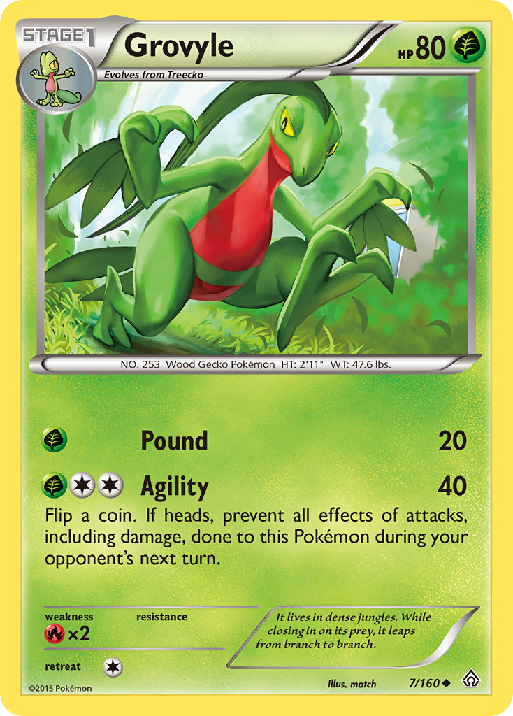 Grovyle (7/160) [XY: Primal Clash] | The Time Vault CA