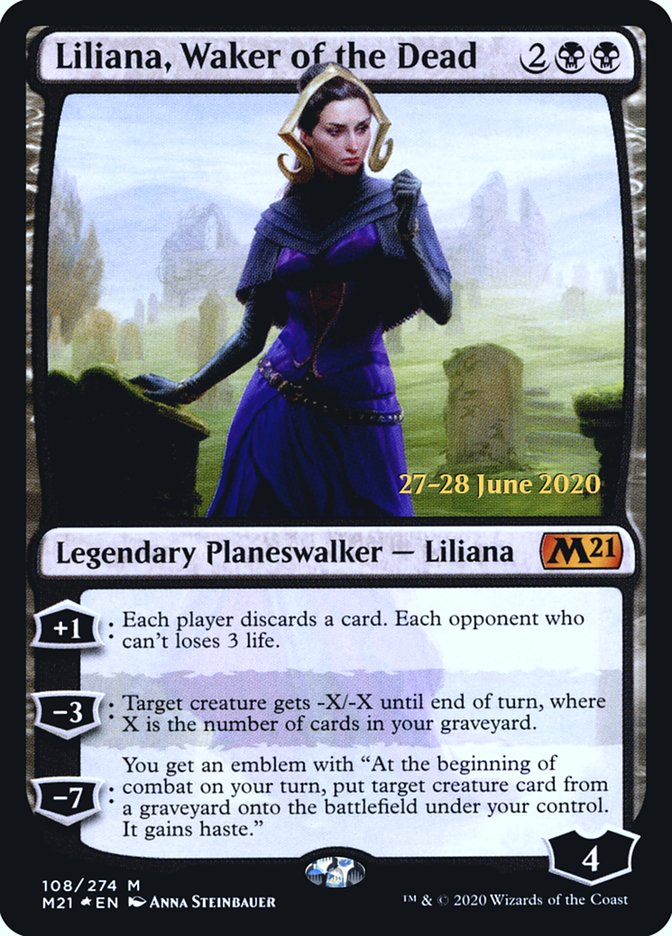 Liliana, Waker of the Dead  [Core Set 2021 Prerelease Promos] | The Time Vault CA