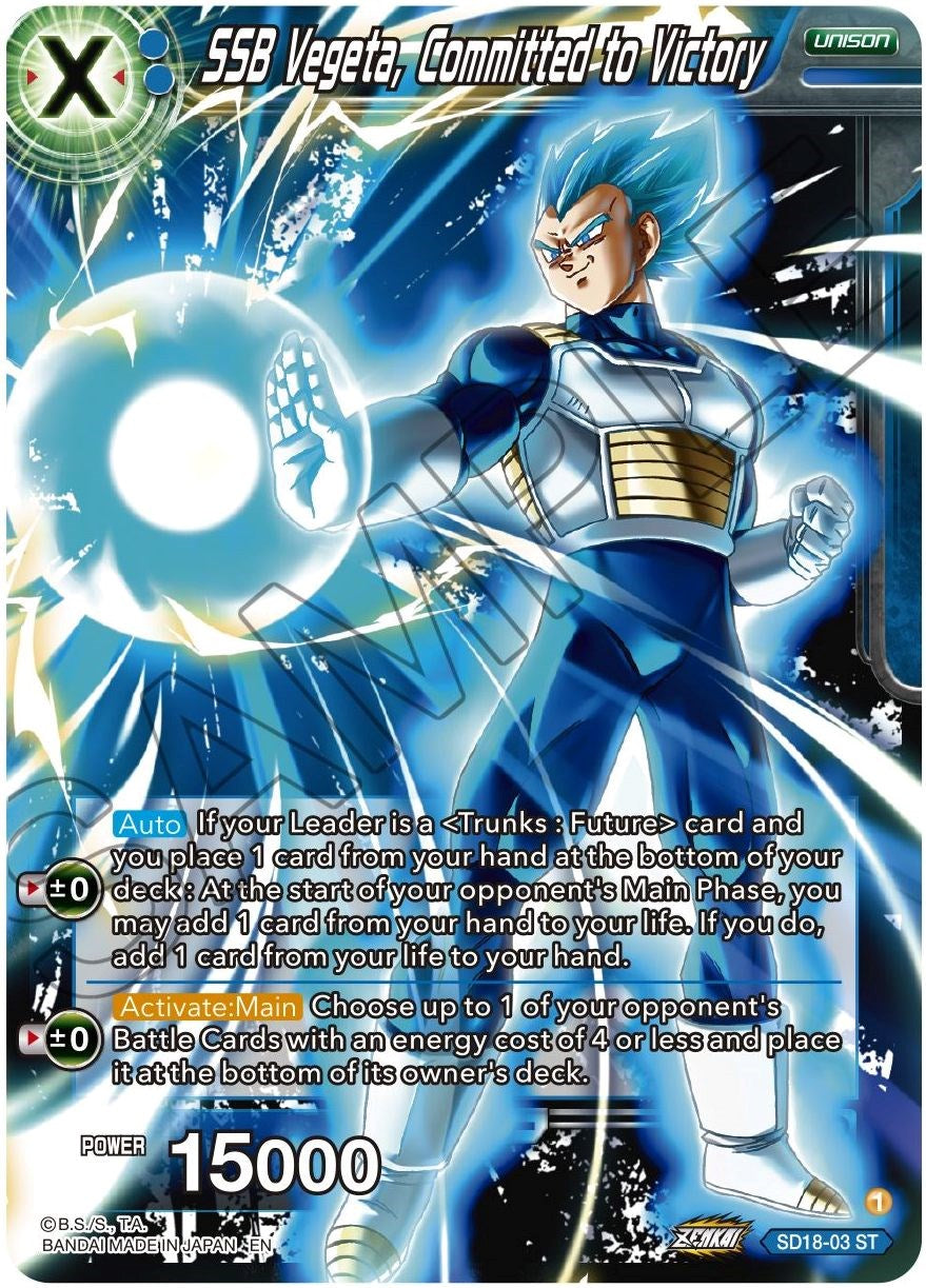 SSB Vegeta, Committed to Victory (SD18-03) [Dawn of the Z-Legends] | The Time Vault CA