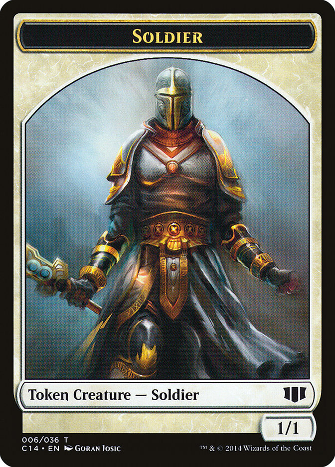 Soldier // Spirit Double-sided Token [Commander 2014 Tokens] | The Time Vault CA