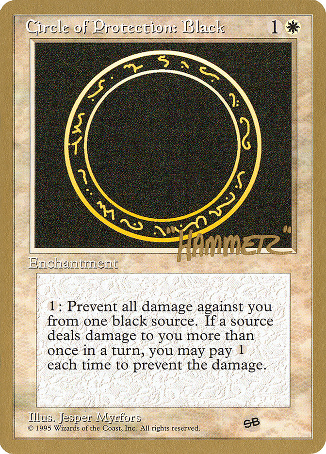 Circle of Protection: Black (Shawn "Hammer" Regnier) (SB) [Pro Tour Collector Set] | The Time Vault CA