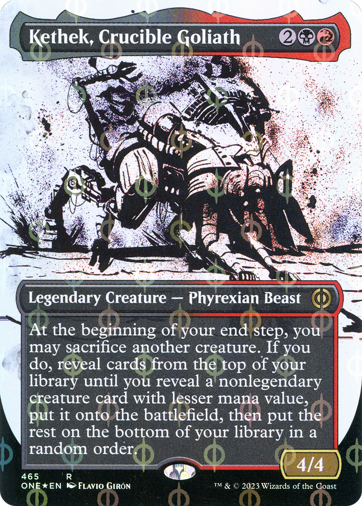 Kethek, Crucible Goliath (Borderless Ichor Step-and-Compleat Foil) [Phyrexia: All Will Be One] | The Time Vault CA