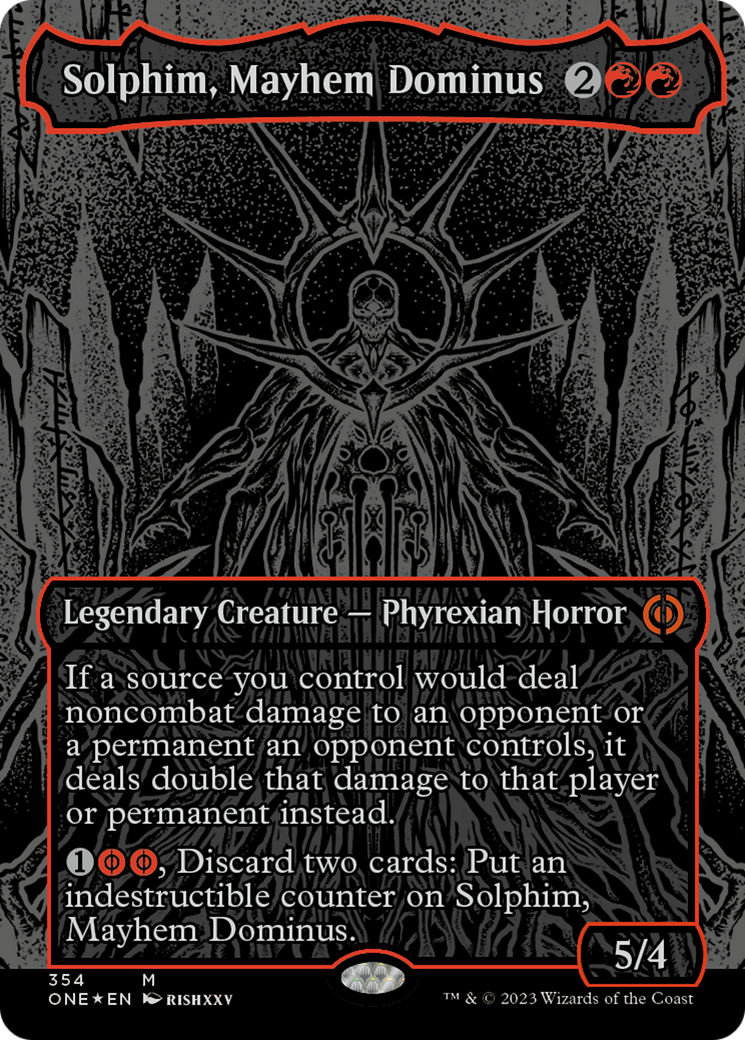 Solphim, Mayhem Dominus (Oil Slick Raised Foil) [Phyrexia: All Will Be One] | The Time Vault CA
