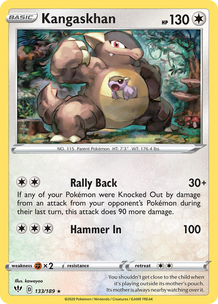 Kangaskhan (133/189) (Theme Deck Exclusive) [Sword & Shield: Darkness Ablaze] | The Time Vault CA