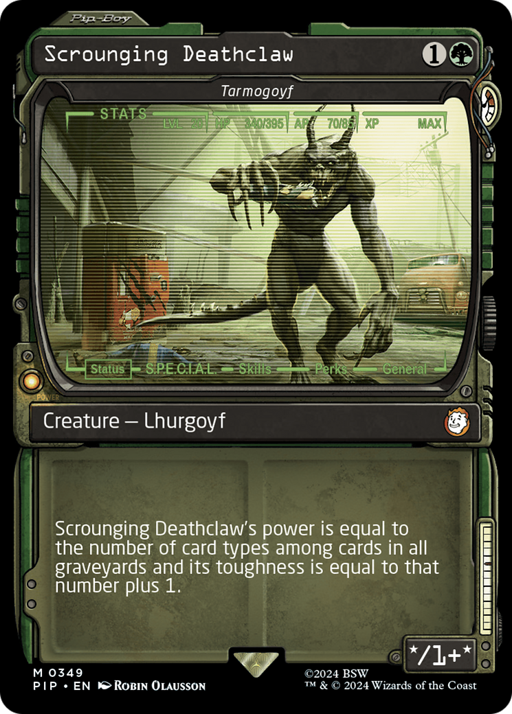 Scrounging Deathclaw - Tarmogoyf (Showcase) [Fallout] | The Time Vault CA