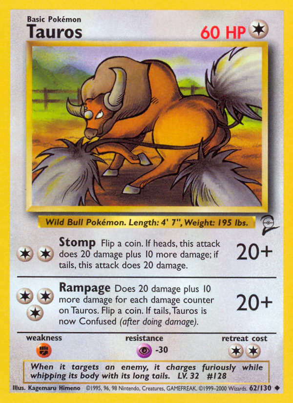 Tauros (62/130) [Base Set 2] | The Time Vault CA