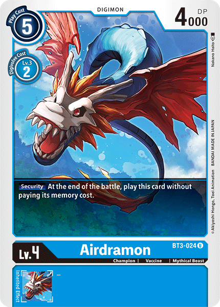 Airdramon [BT3-024] [Release Special Booster Ver.1.5] | The Time Vault CA