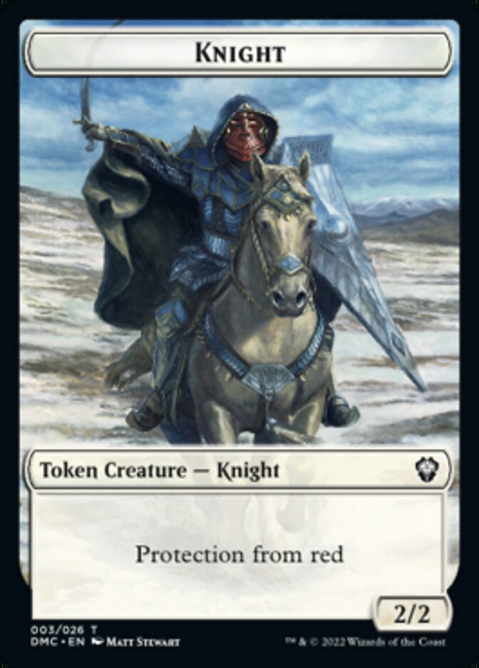 Zombie Knight // Knight Double-sided Token [Dominaria United Commander Tokens] | The Time Vault CA