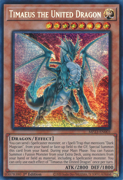 Timaeus the United Dragon [MP23-EN003] Prismatic Secret Rare | The Time Vault CA