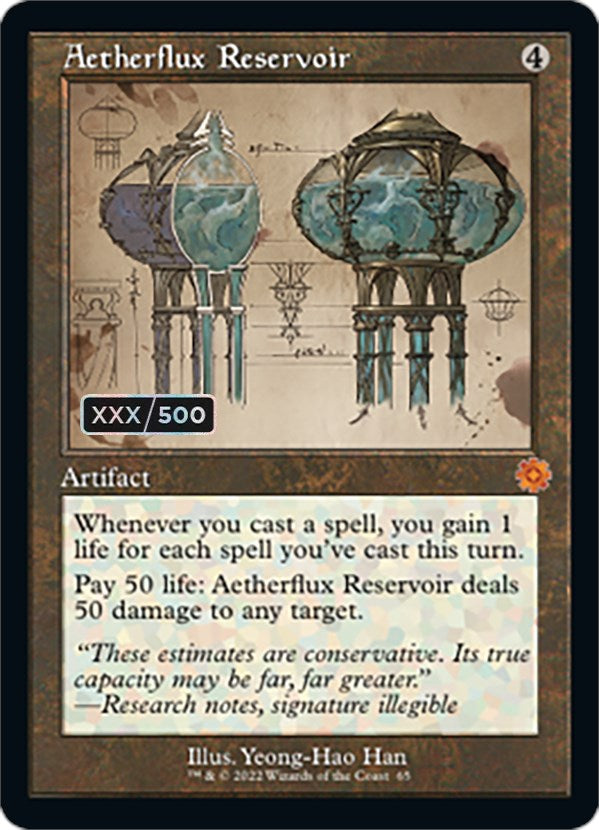 Aetherflux Reservoir (Retro Schematic) (Serial Numbered) [The Brothers' War Retro Artifacts] | The Time Vault CA